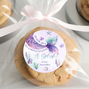 Dankeschön zur Meerjungfrauen-Geburtstagsfeier Runder Aufkleber