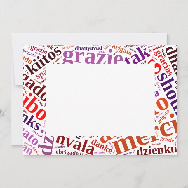 Dankeschwortwolke Dankeskarte (Vorderseite)