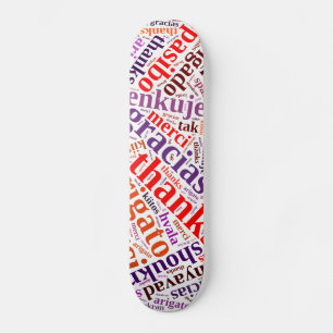 Dankeschwortwolke Skateboard