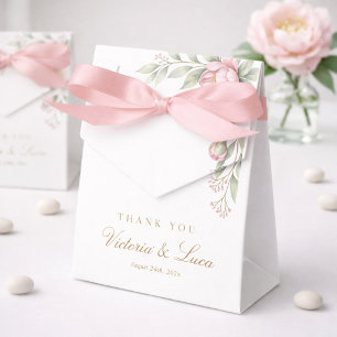 Dankesfeier für rosa Pfingstrosen in Blüte  Geschenkschachtel