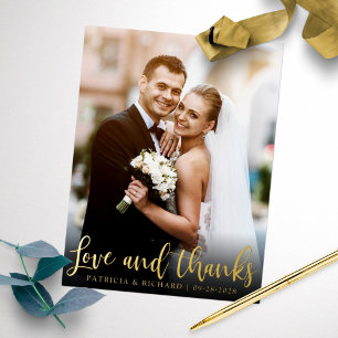 Dankesfoto zur Hochzeit auf ewig dankbar Folien Feiertagspostkarte