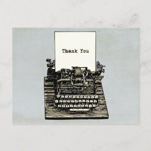 Dankeshochzeit auf Vintage-Schreibmaschine Postkarte
