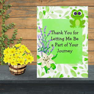 Dankeskarte für Kunden – Grüne Pastellblumen