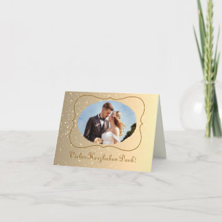 Dankeskarte Hochzeit mit Gold Glitzer-Optik
