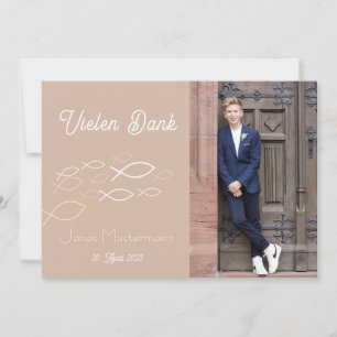 Dankeskarte Kommunion / Konfirmation Fischschwarm Einladung