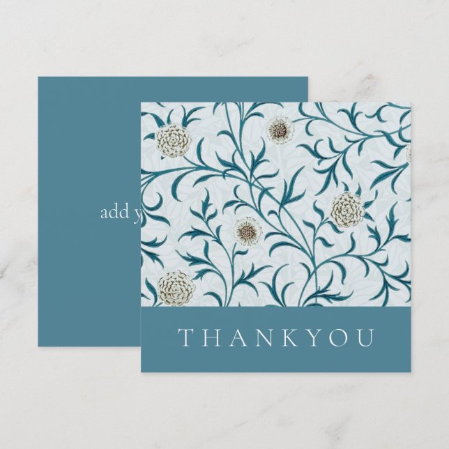 Dankeskarte: WILLIAM MORRIS : FLORALISCHES DESIGN Dankeskarte (Vorne/Hinten)