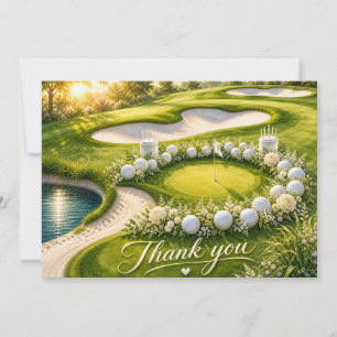 Dankeskarte zur Golfhochzeit für Golfer im Aquarel
