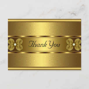 Dankeskarten Elegant Roll Gold Blumen Dankeskarte