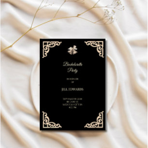 Dankeskarten Elegant Schwarz und Goldene Hochzeit Dankeskarte