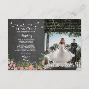 Dankeskarten Engagement Hochzeit Kreide Floral Bil Einladung