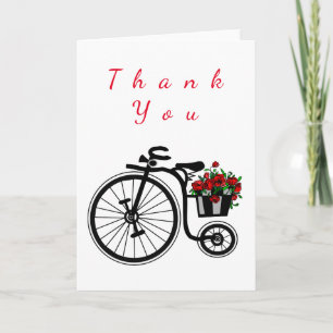 Dankeskarten-Fahrrad mit Blumen für Sie Dankeskarte