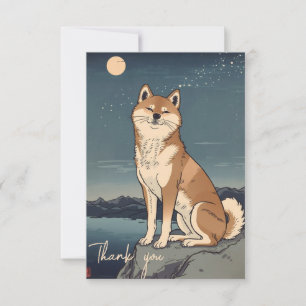 Dankeskarten – Friedlicher Shiba Mond Dankeskarte