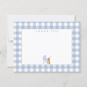 Dankeskarten für Baby-Party mit Gingham-Karo-Muste Postkarte