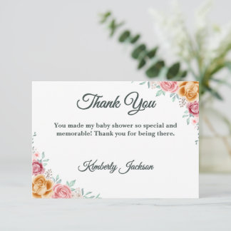Dankeskarten für Baby Shower Golden Rose Einladung