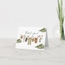 Dankeskarten für Baby Shower Jungen Jagd