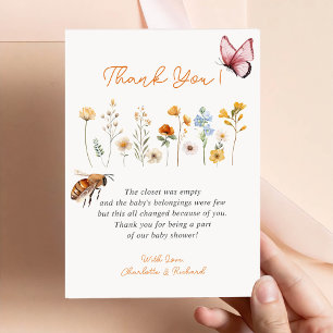 Dankeskarten für Baby Shower Little Wildflower Gir Einladung