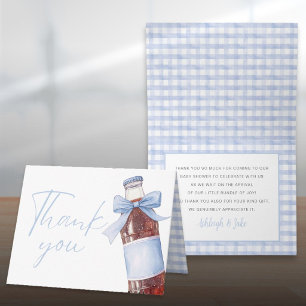 Dankeskarten Für Baby Shower Mit Blauem Limonadenf Dankeskarte