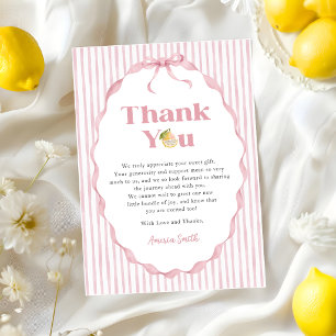 Dankeskarten für Baby Shower mit Pink Lemon Thema