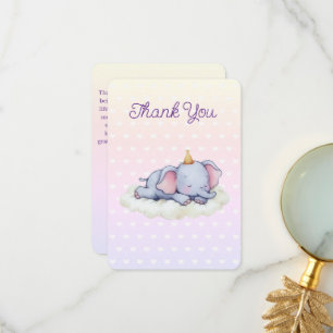 Dankeskarten für Baby Shower mit schlafendem Baby- Dankeskarte