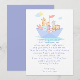 Dankeskarten für Baby Shower - Noahs Arche Dankeskarte