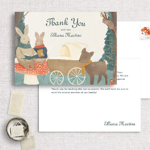 Dankeskarten für Baby Shower Storybook Woodland Fr Dankeskarte