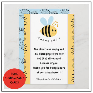 Dankeskarten für Bienen Süß wie Bienen können Baby Dankeskarte