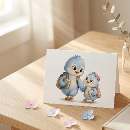 Dankeskarten für Blaue Vogel-Geschwister Dankeskarte