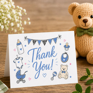 Dankeskarten für Blue Burgers Babies BBQ Dankeskarte