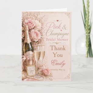 Dankeskarten für Brautjungfernabschied in Rosa und Dankeskarte