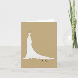 Dankeskarten für Brautkleider {Gold} Dankeskarte