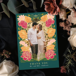 Dankeskarten für eine Fantasy-Zaubergarten-Hochzei Dankeskarte