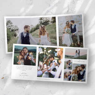 Dankeskarten für Hochzeiten mit mehreren Fotos Dreifach Gefaltete Ankündigung