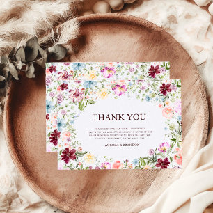 Dankeskarten für Hochzeiten mit Wildblumengarten-M Dankeskarte