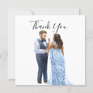 Dankeskarten für interraciale Hochzeitspaare Einladung