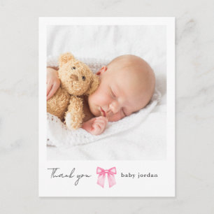 Dankeskarten für modernes Babyshower mit Foto und Postkarte