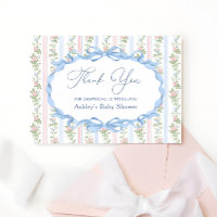 Dankeskarten für Vintage-Baby-Shower mit Blumen un
