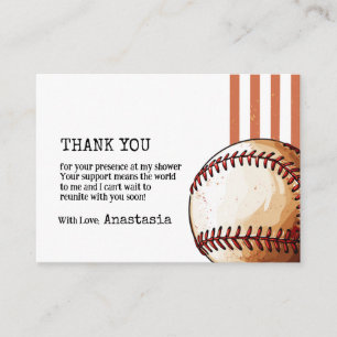 Dankeskarten für Vintage-Baseball-Baby-Shower Begleitkarte