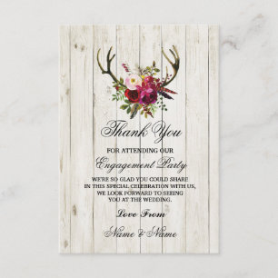 Dankeskarten-Hochzeit Geweih Floral Dankeskarte