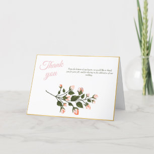 Dankeskarten-Hochzeit Rosa Florale Dankeskarten Dankeskarte