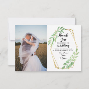 Dankeskarten-Hochzeit Verlobung Goldblatt Dankeskarte