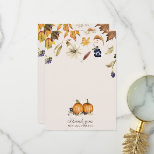 Dankeskarten im Herbstlook mit Kürbisgewürz Dankeskarte