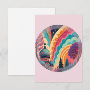 Dankeskarten im Märchen-Look in Pastellrosa – Indi Dankeskarte