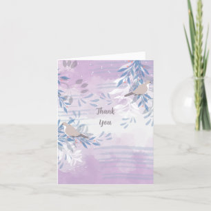 Dankeskarten mit abstraktem floralem botanischem V Dankeskarte