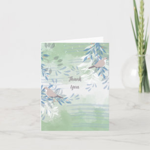 Dankeskarten mit abstraktem floralem botanischem V Dankeskarte