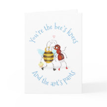 Dankeskarten mit 'Bee's knees und ant's pants'