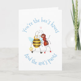 Dankeskarten mit 'Bee's knees und ant's pants' Karte