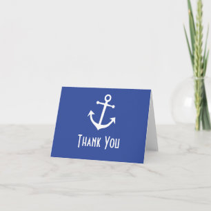 Dankeskarten mit Bootsanker (Marineblau) Dankeskarte