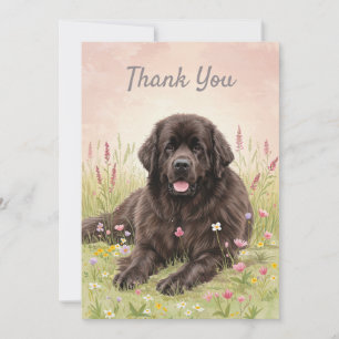 Dankeskarten mit einem Neufundländer Hund Einladung