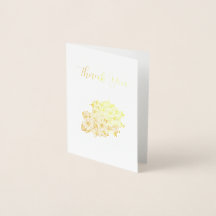Dankeskarten mit goldenen Blumen
