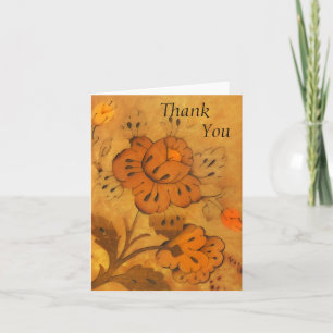 Dankeskarten mit goldenen Einlegeblumen Dankeskarte